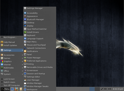 settings menu