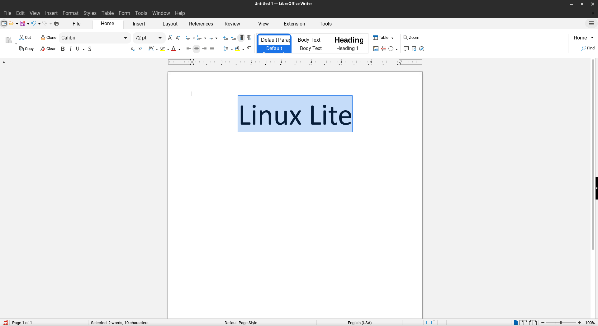 LibreOffice w Linux Lite