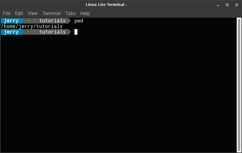 linux terminal pwd command